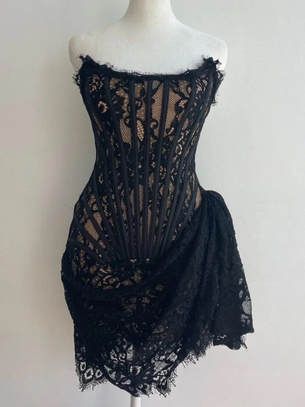Heiress Beverly Hills Heiress Beverly Hills premium lace drape corset mini dress